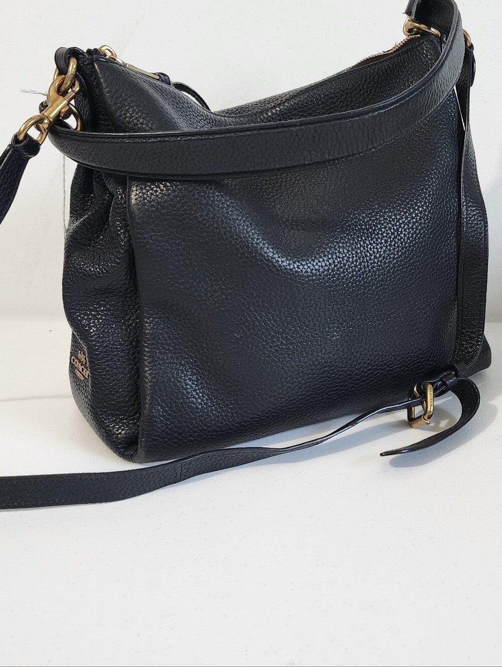 Coach Black Pebbled Leather Hobo with Gold-Tone Accents - Picture 6 of 8
